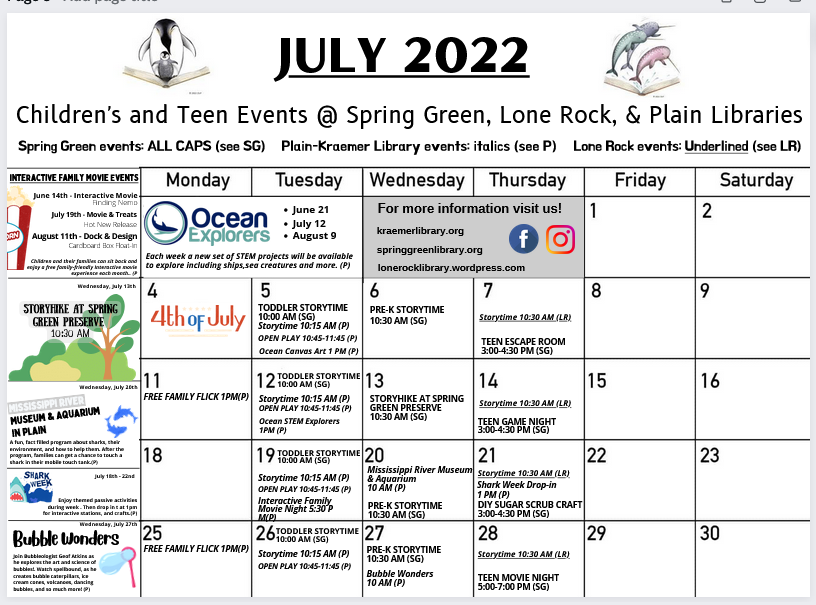 July calendar